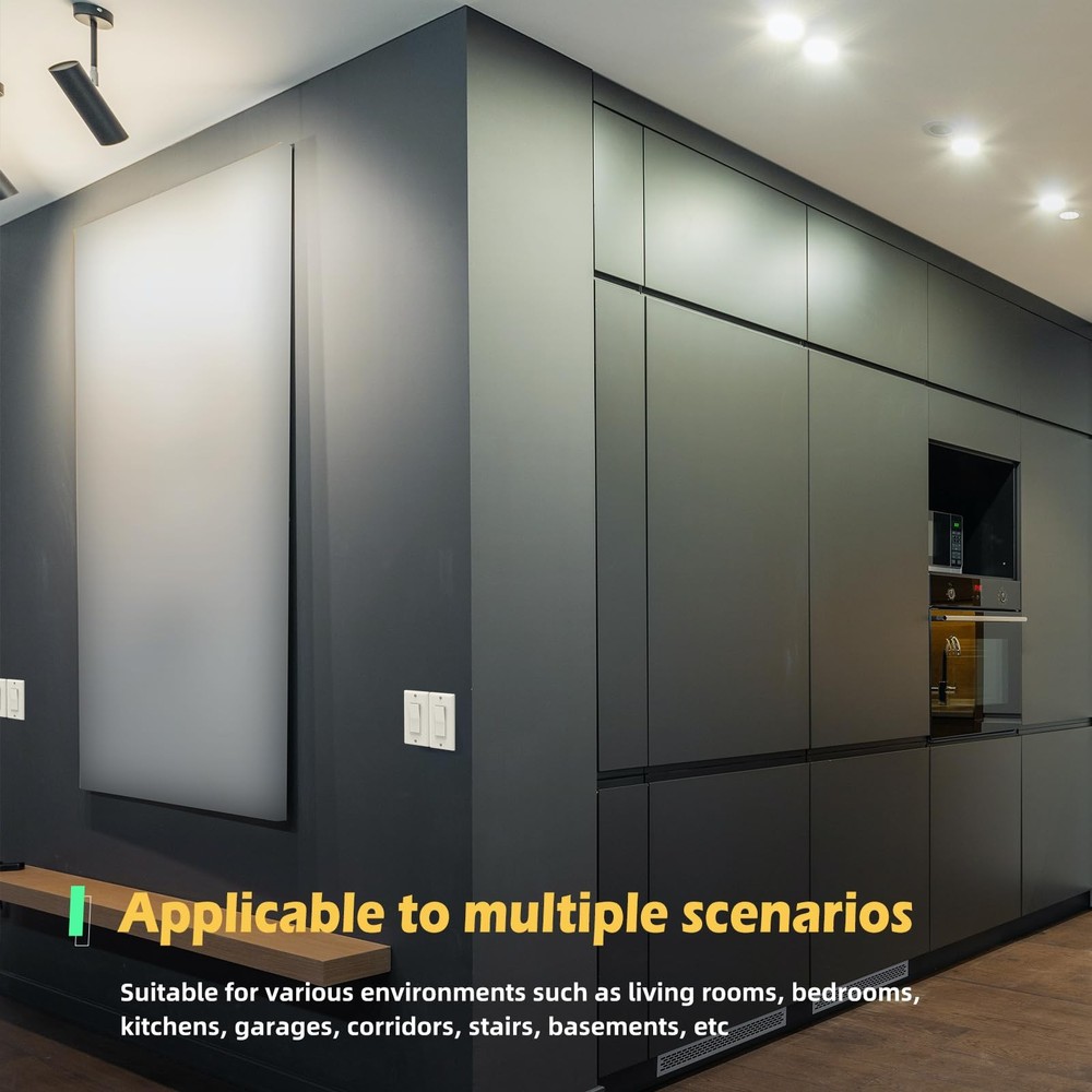 Decorator Wall Light Switch, 15Amp Single Pole On/Off Paddle Switch, Self-gro...