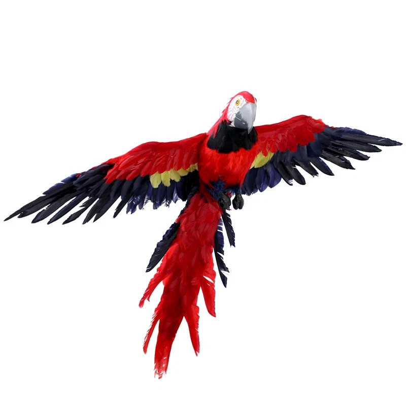 Large Lifelike Artificial 39" Wide Feathered Macaw Parrot