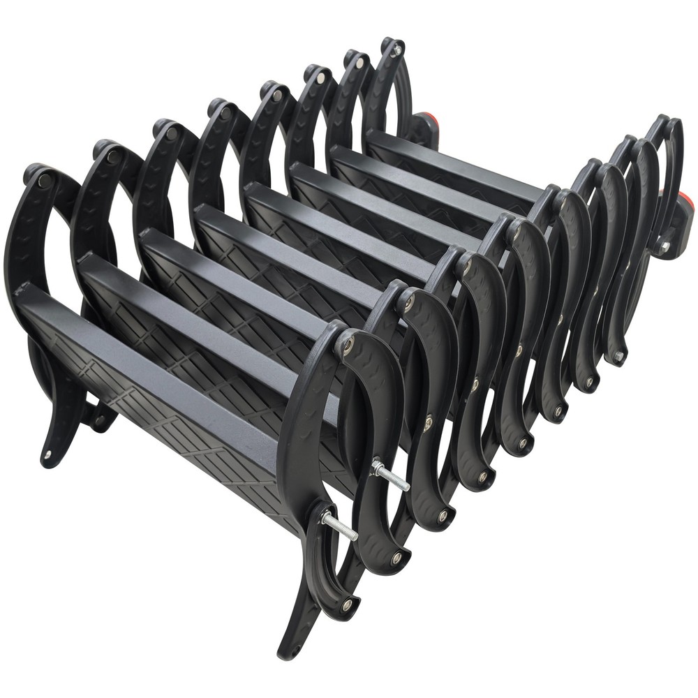 6.73ft 8-Step Wall-Mounted Folding Stair440Lbs Black Pull Down Telescopic Ladder