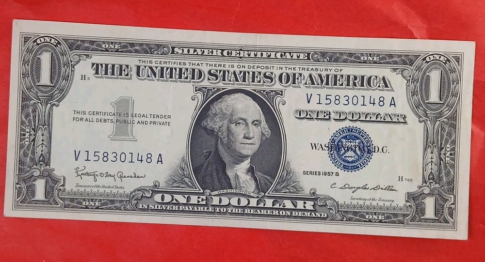 One Dollar 1957B Silver Certificates