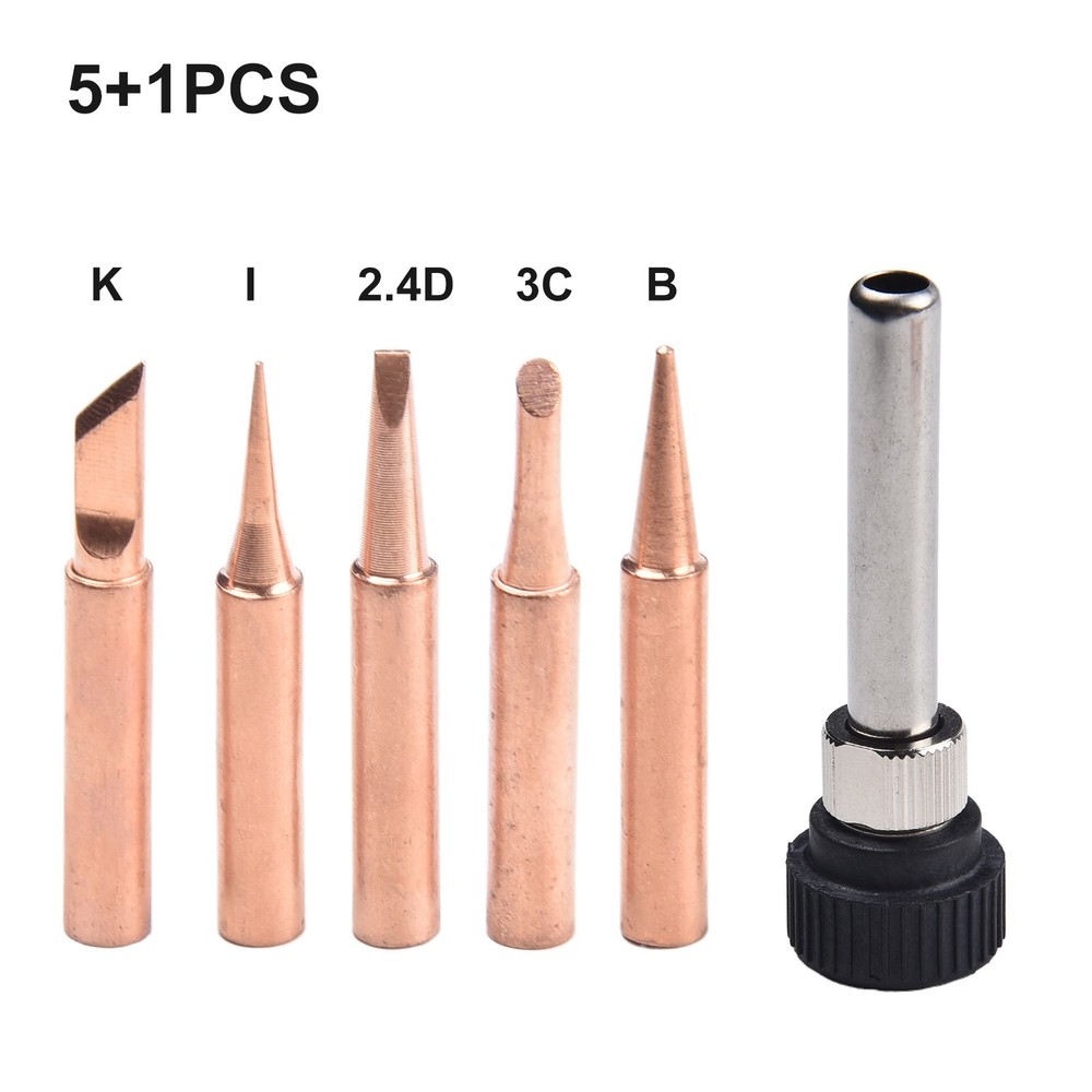 Reliable Copper Soldering Iron Tips 6pcs Tips for Professional Soldering Work
