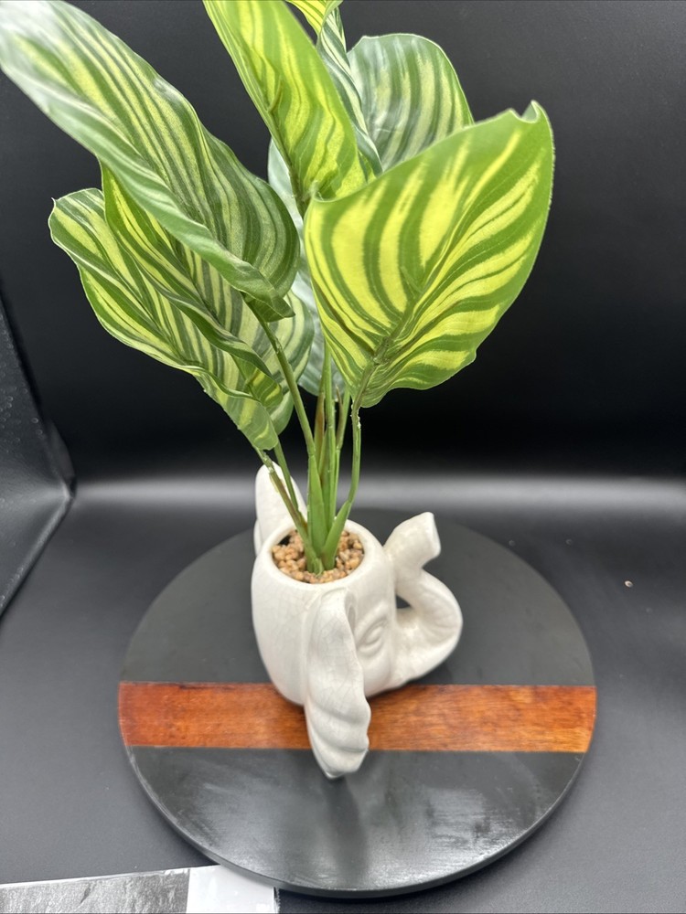 Decorative Planter with Elephant Pitcher Artificial Plant Classic Cottage Boho