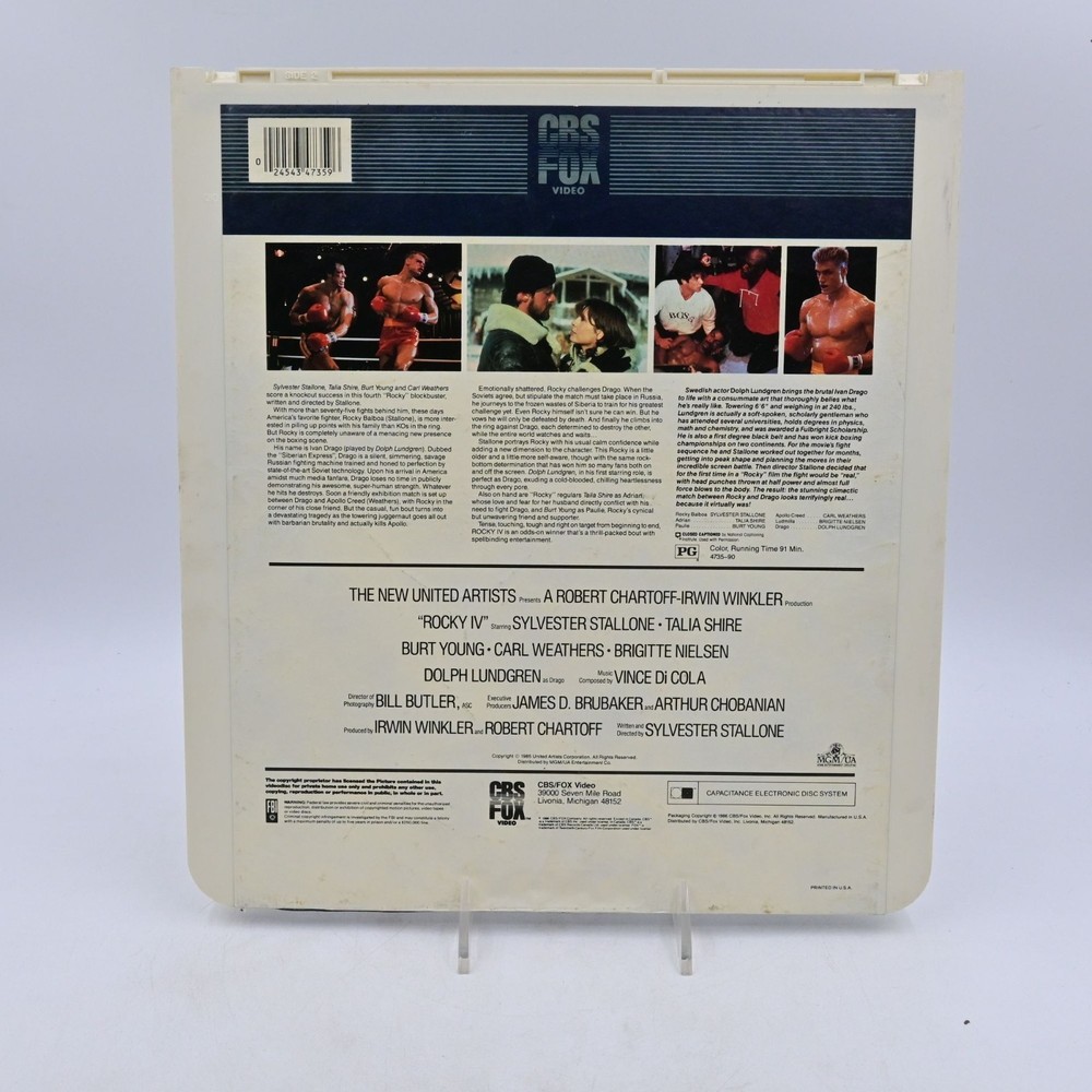 Rocky IV RCA SelectaVision CED Capacitance Electronic Video Disc