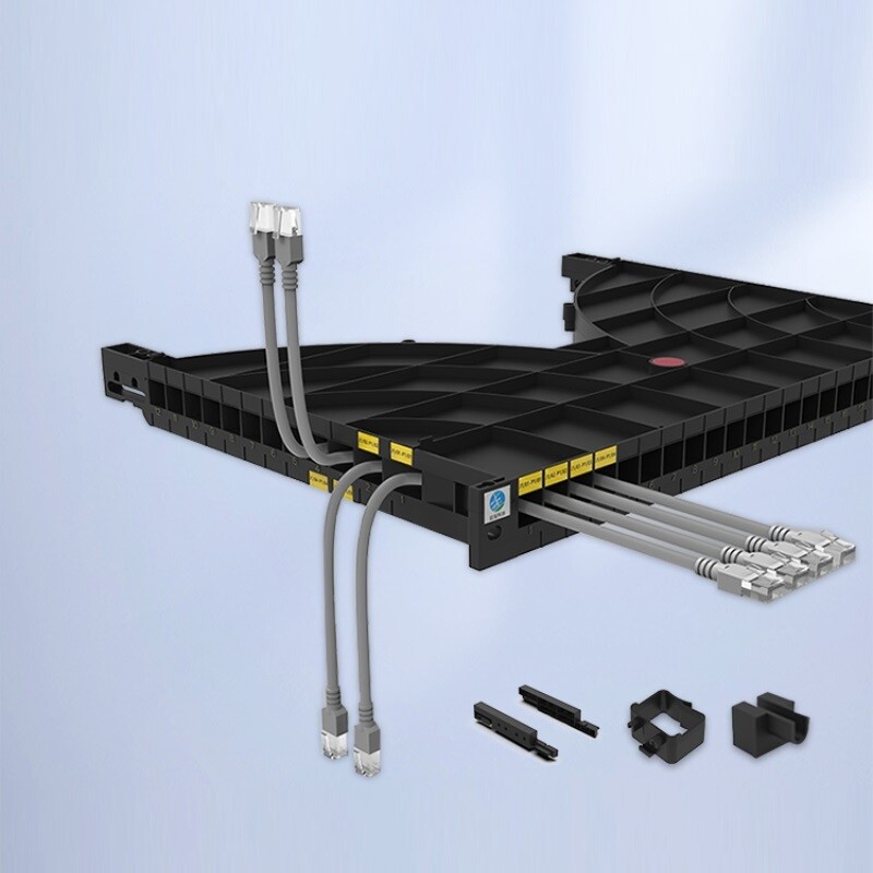 1PC  with Panel Plastic 1U Horizontal Rack Mount Cable Management Unit