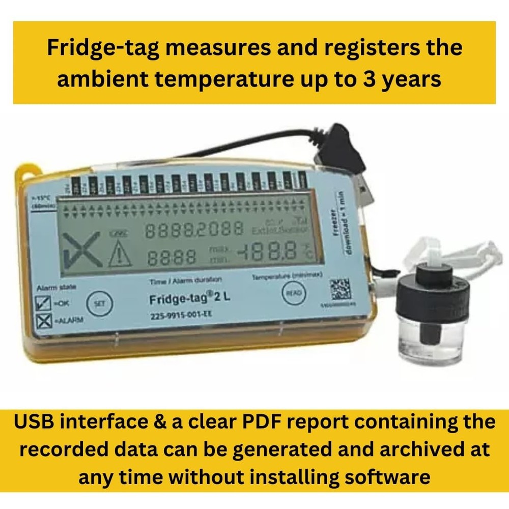 2 L Version, Temperature Data Logger, Monitor with Sensor and Alarm