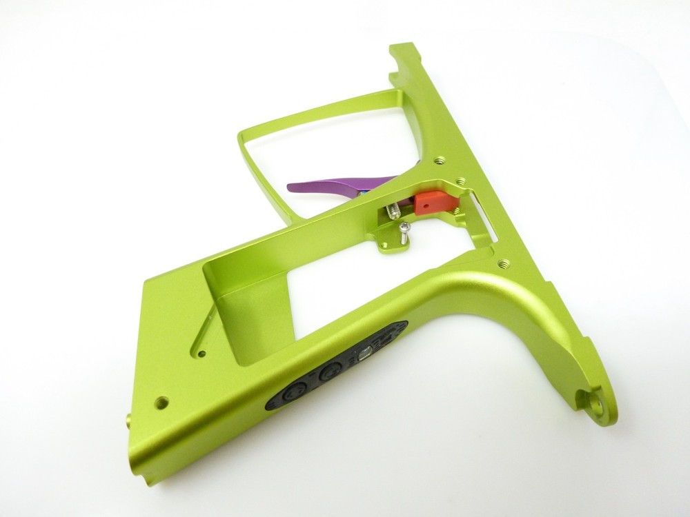 NEW MACDEV CLONE 5 / 5S TRIGGER FRAME w/ TRIGGER ON/OFF BUTTON PAD LIME GREEN