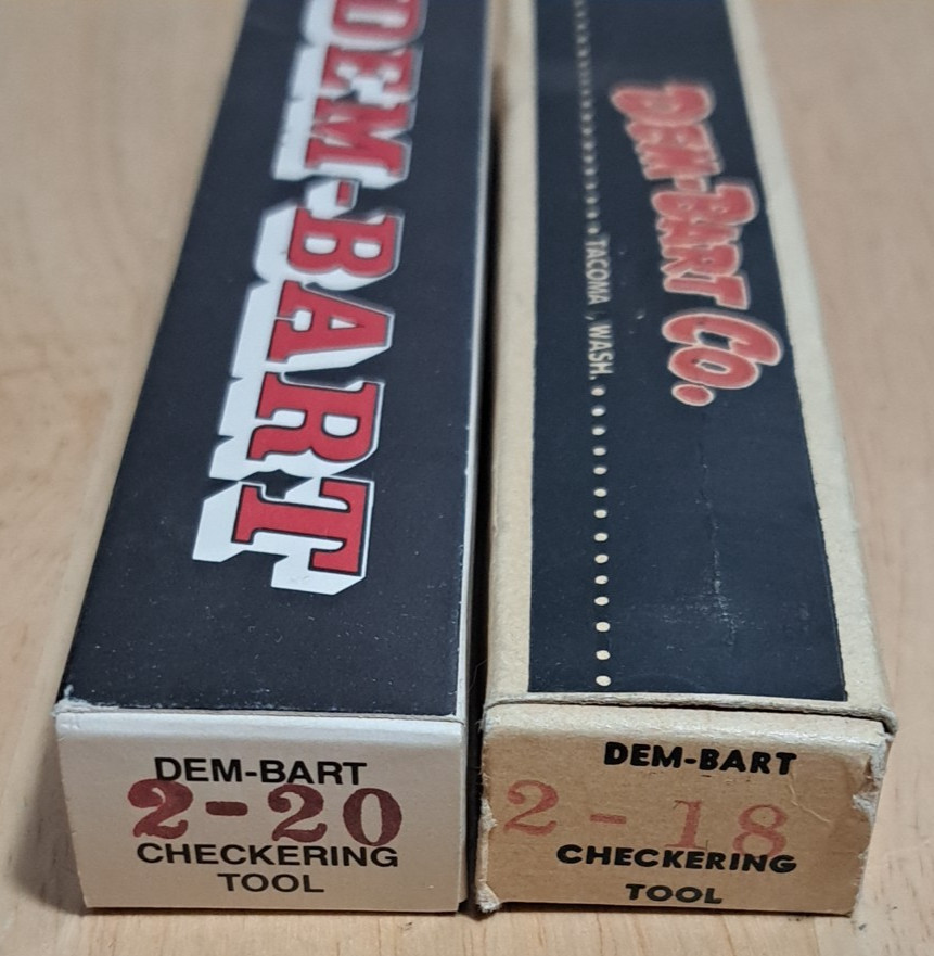 2 Dem Bart Gunsmith Stock Checkering Tools 2-18, 20-20