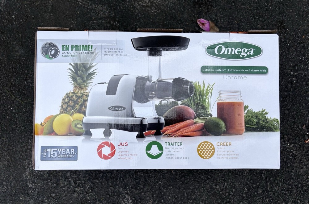 OMEGA J8006HDC Cold Press Juicer Machine 200W Chrome