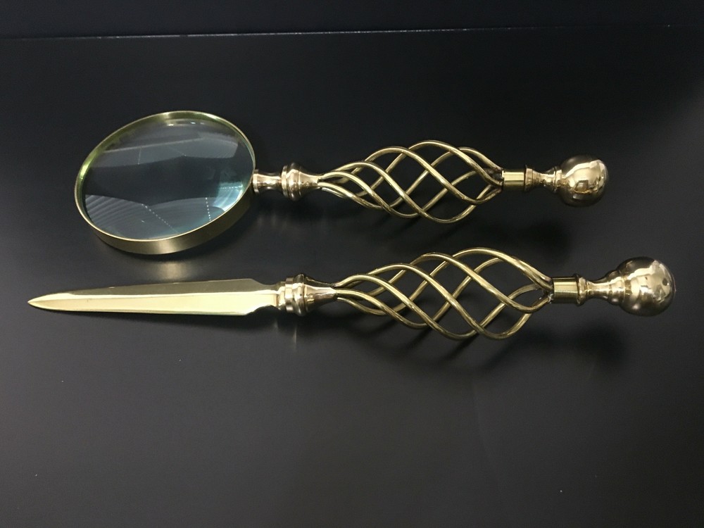 Large Brass Desk Set from India