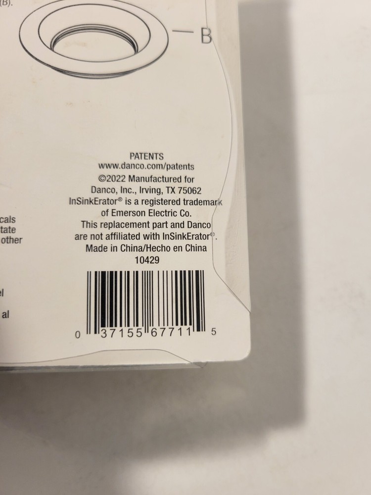 DANCO 10429 GARBAGE DISPOSAL STOPPER FOR INSINKERATOR IN BLACK