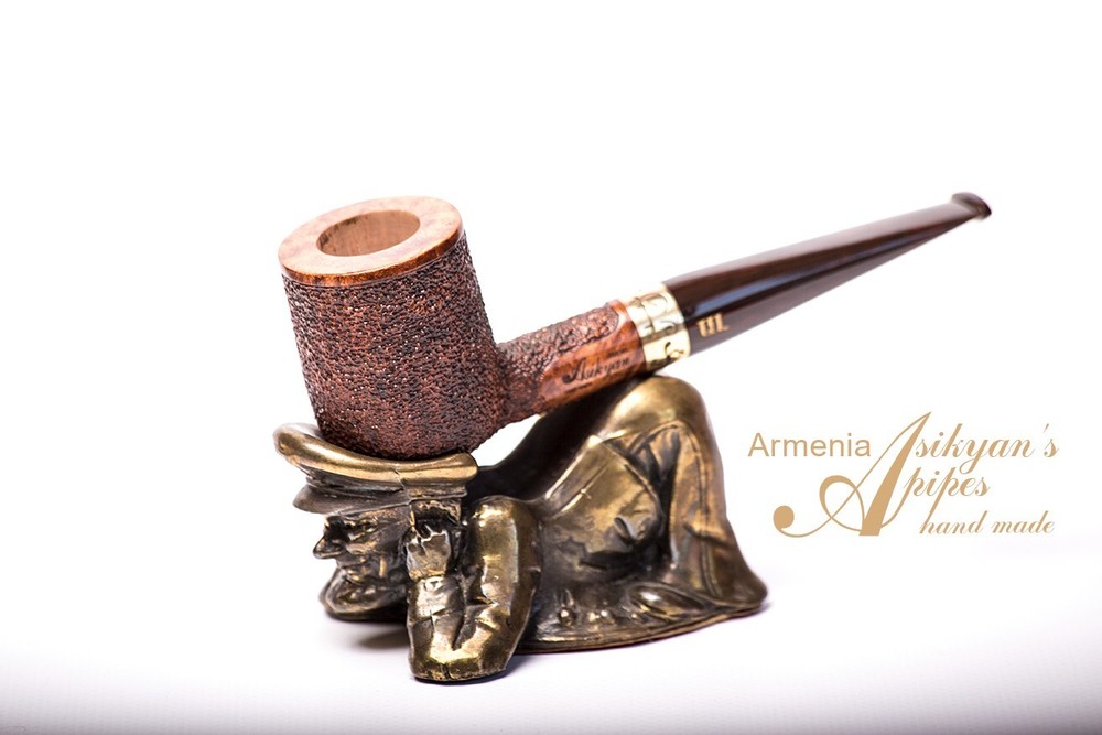 Asikyan Pipe #370/23 Billiard Rusticated Hand Made