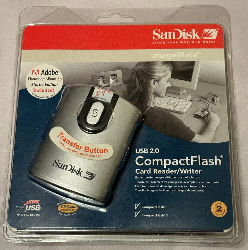 SanDisk ImageMate CompactFlash Card Reader/Writer Type I/II USB 2.0 - Sealed NEW