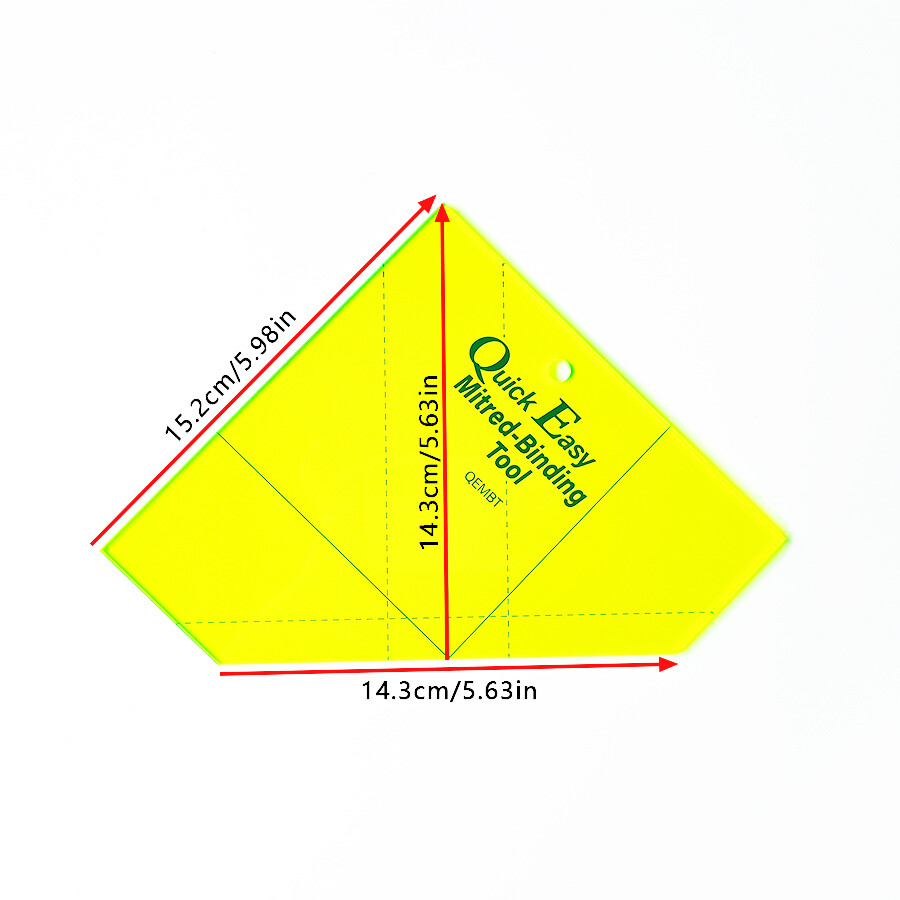1PC Quick and Easy Miter Binding Tool with Ruler Template Quilting Tool #QEMBT