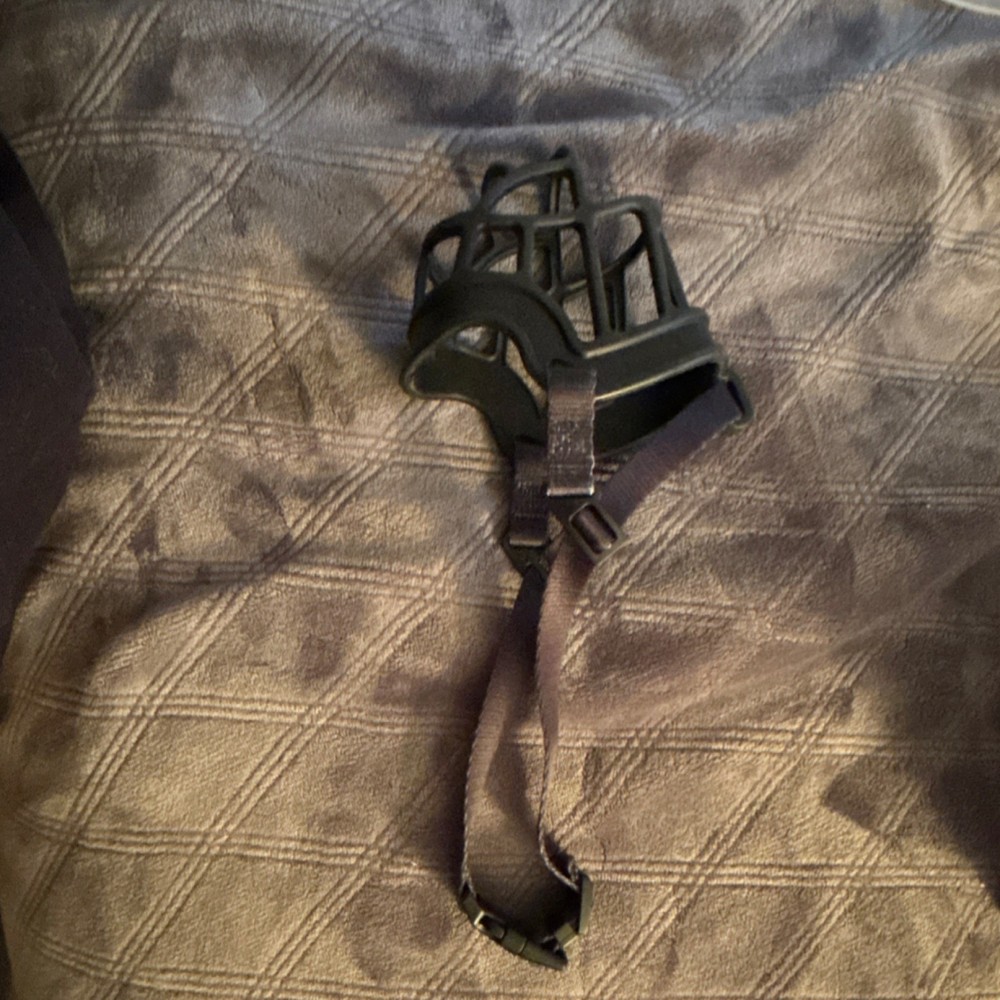 Barkless Soft Basket Dog Muzzle Black Plastic Nylon Adjustable