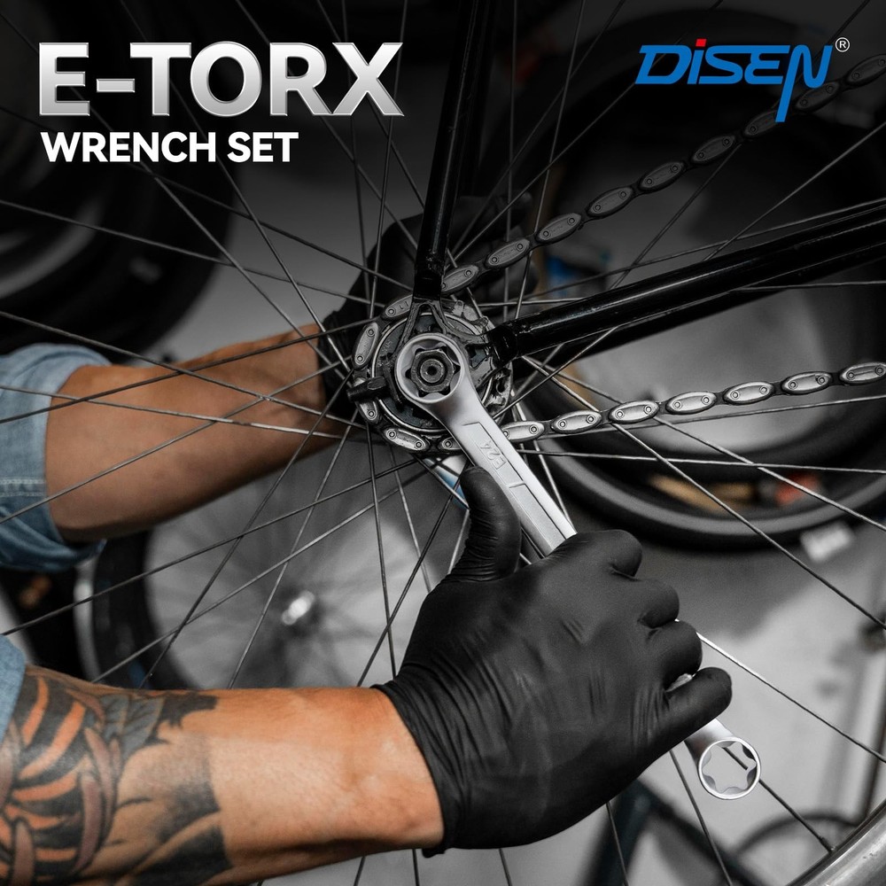 6-Piece E-Torx Wrench Set, Double Box End, CR-V Steel, Durable Tools