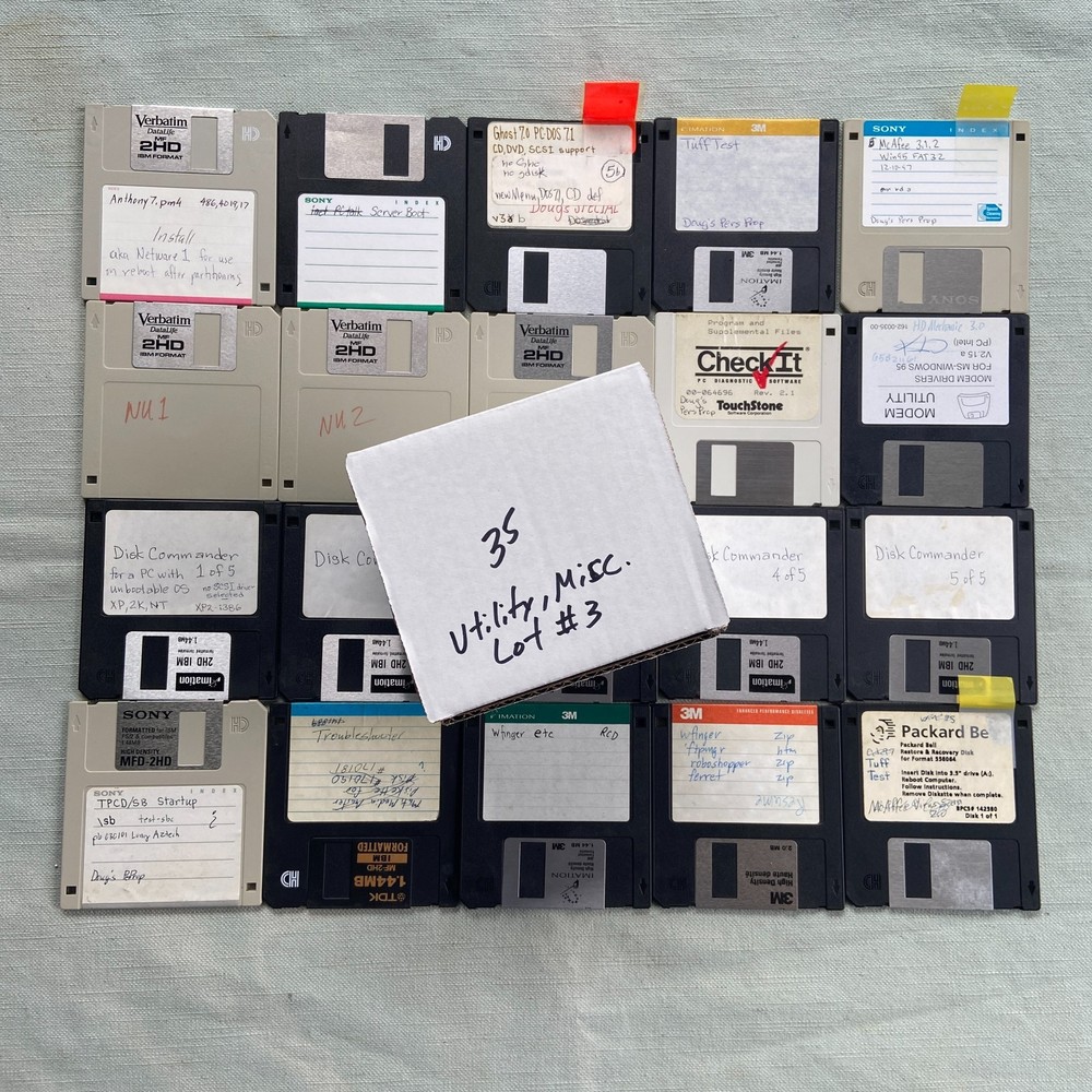 Floppy Lot20 Norton Utilities Boot Ghost Tuff Test Check It Disk Commander McAfe