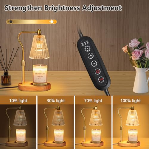 Candle Warmer Lamp with 8 Colors LED Changing,with Timer Dimmer Adjustable