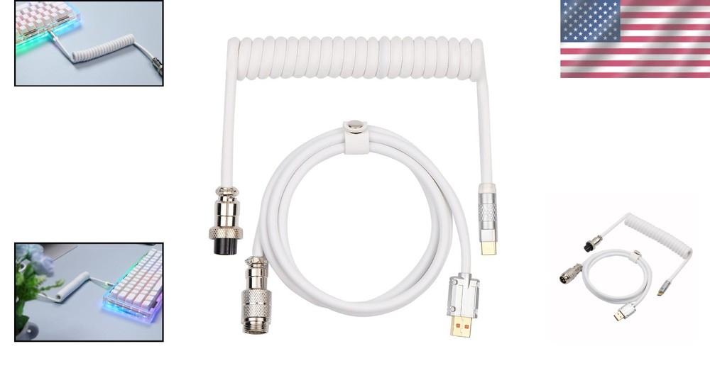 Aviator Coiled USB Cable for Mechanical Keyboards - Tangle-Free & Stylish