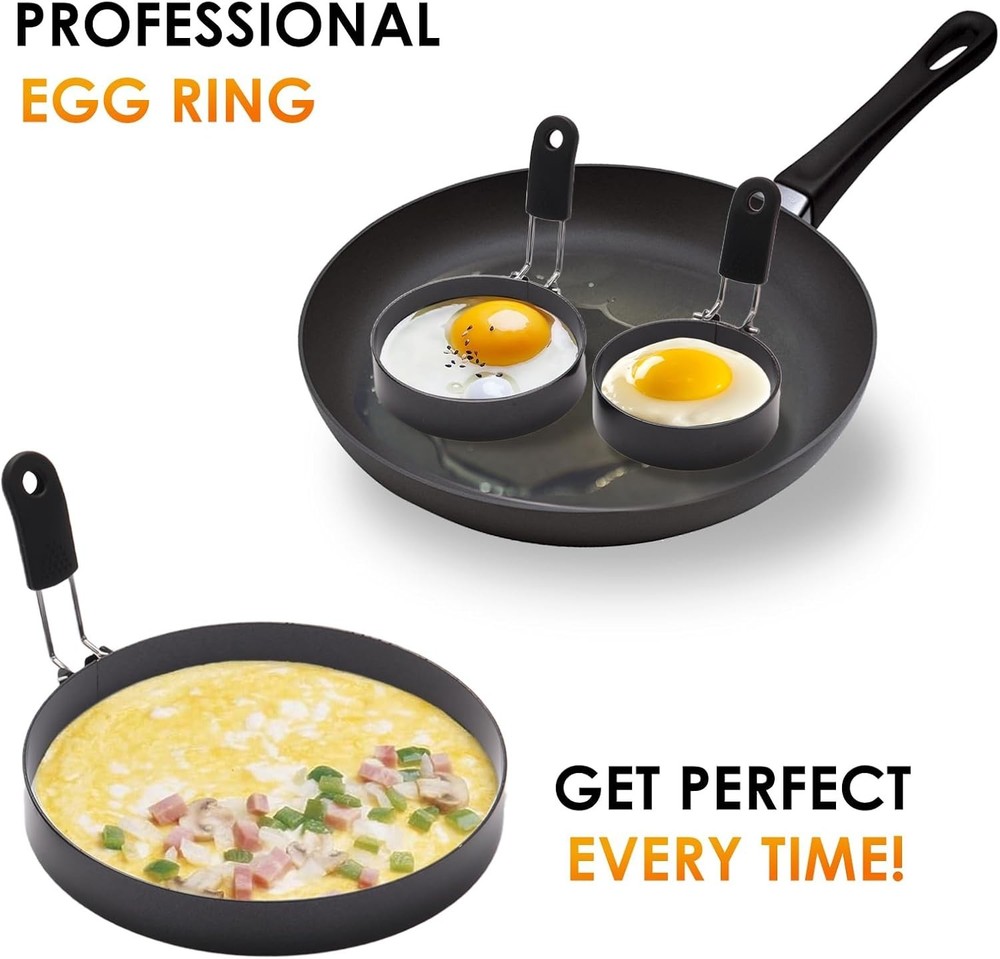 Egg Ring Set 6 Pack Stainless Steel Multi-Use Cookware Kitchen Gadgets