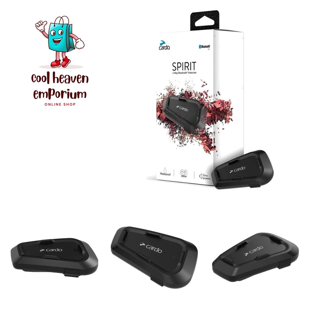 Systems Spirit Motorcycle Bluetooth Communication Headset - Black, Single Pack