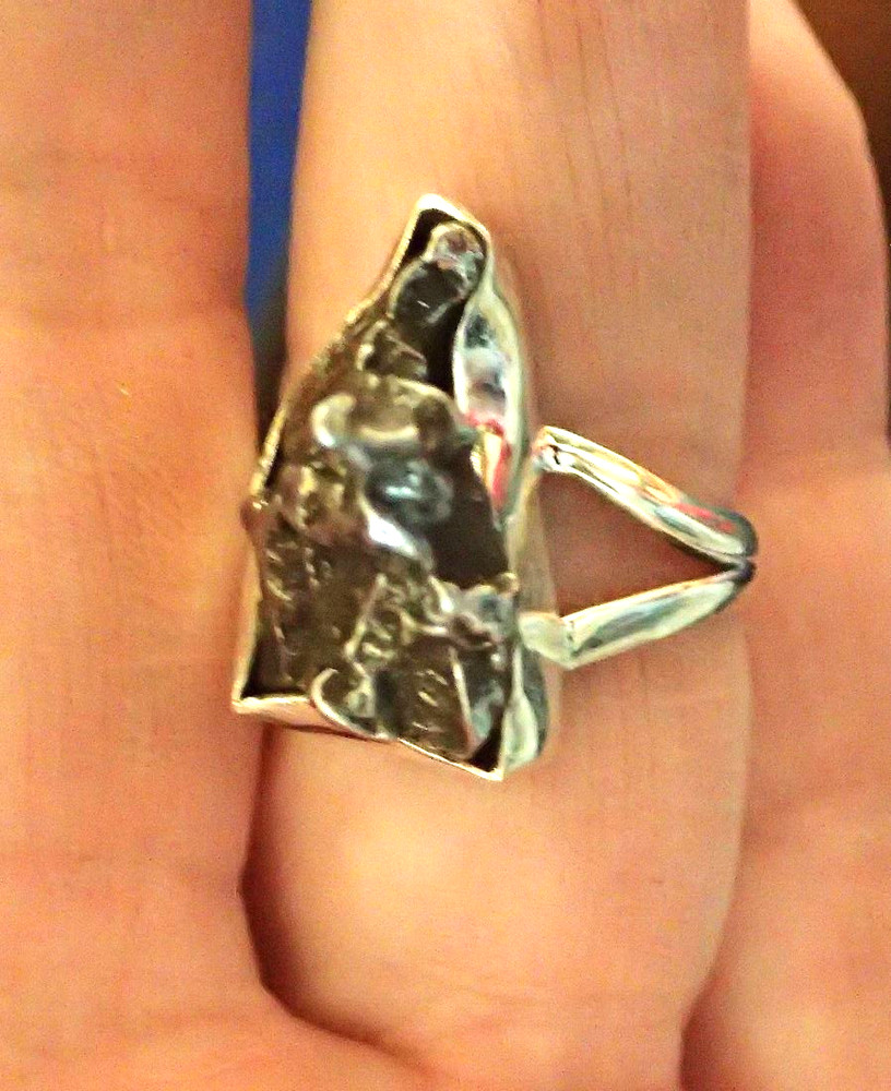 Meteorite Campo Del Cielo in Sterling Silver Ring