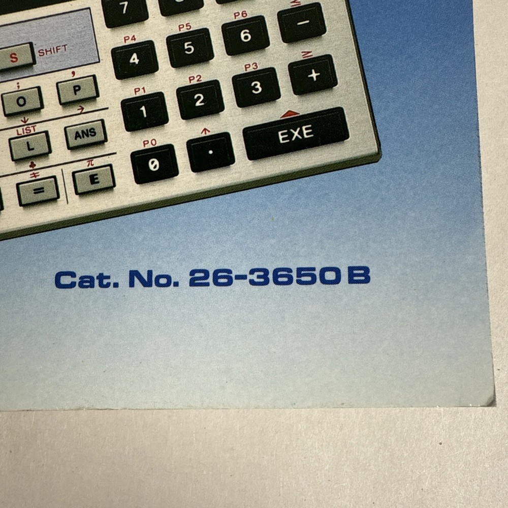 Vintage TANDY Pocket Computer PC-4 Programming Guide 26-3650B