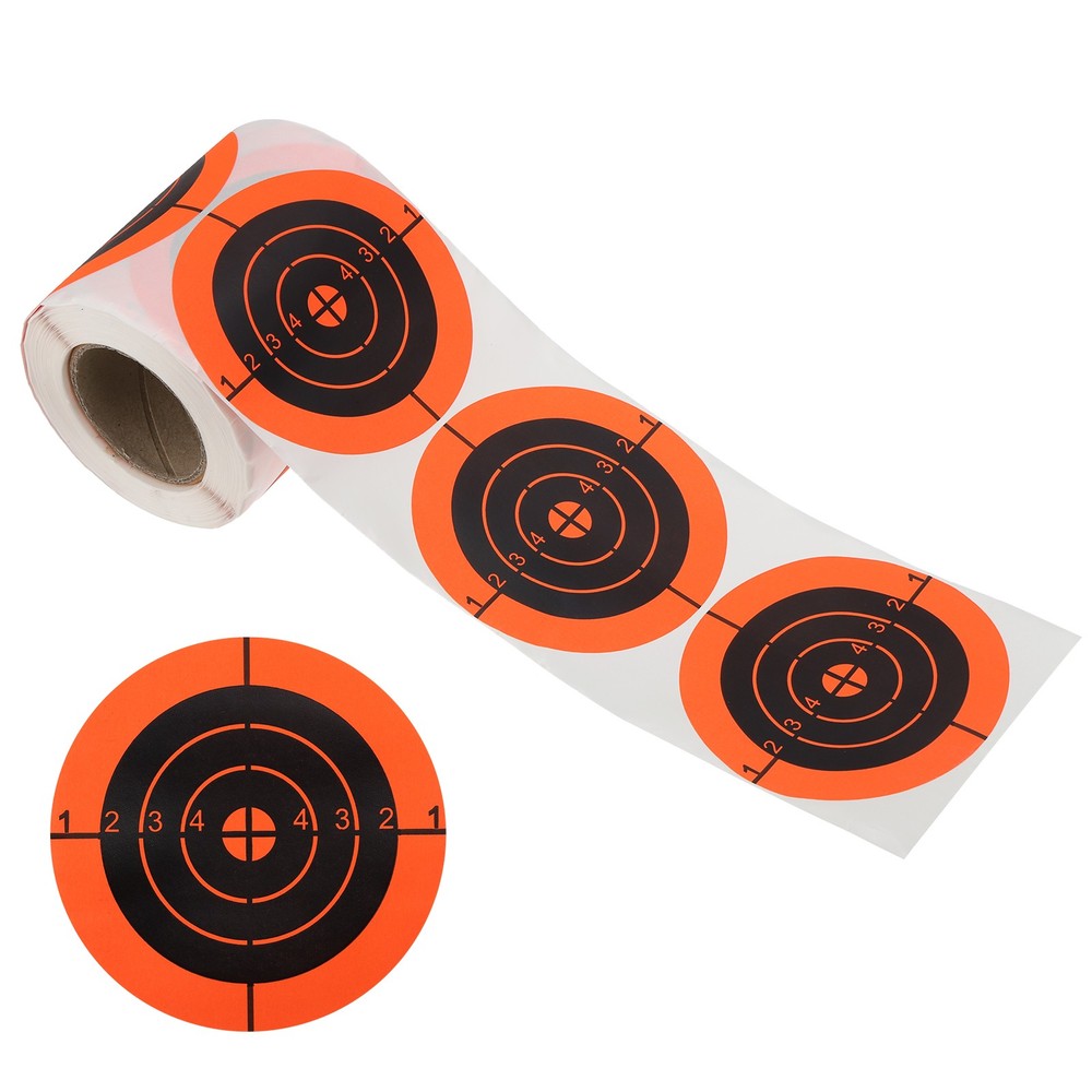 1 Roll Circle Splatter Target Stickers 3", Orange/Black Style 5