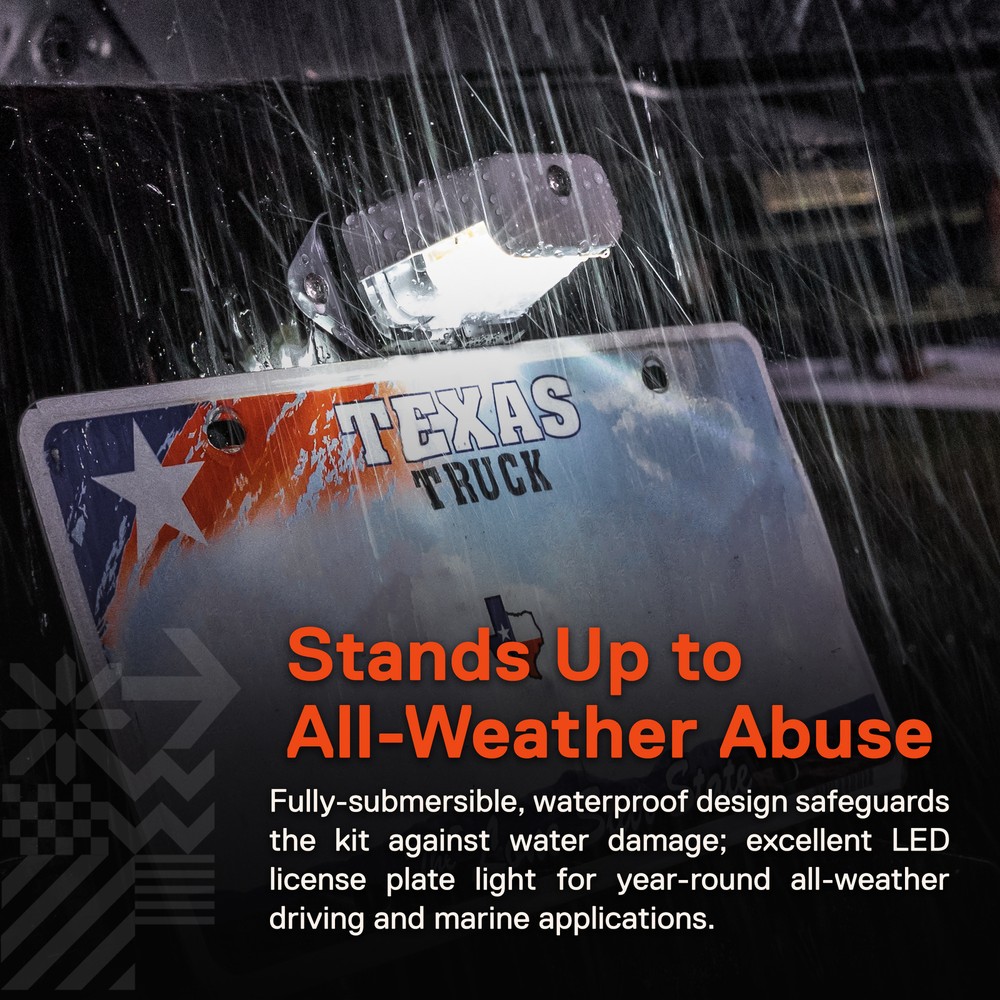 Black 12V DC Surface-Mount DOT LED License Plate Light for Trailer UTV ATV Truck