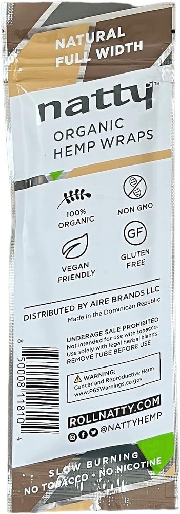 Natty Full Width Wraps 15 Packs Per Box 4 Wraps Per Pack (Natural)