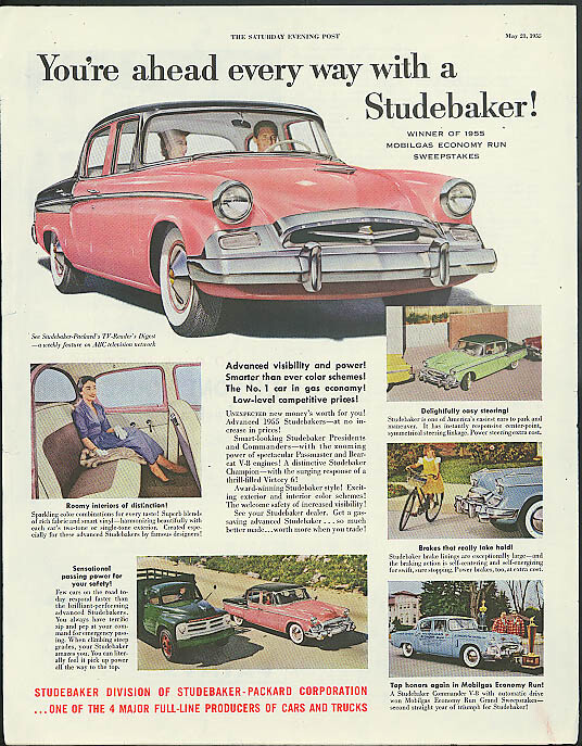 You're ahead every way with a Studebaker ad 1955