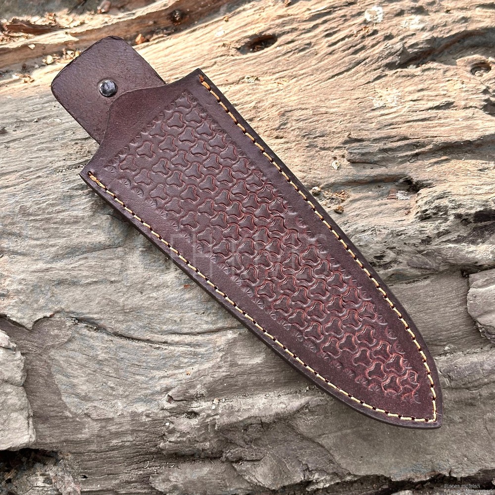Custom Engraved Pure Leather Belt Loop Sheath for Fixed Blade & Dagger