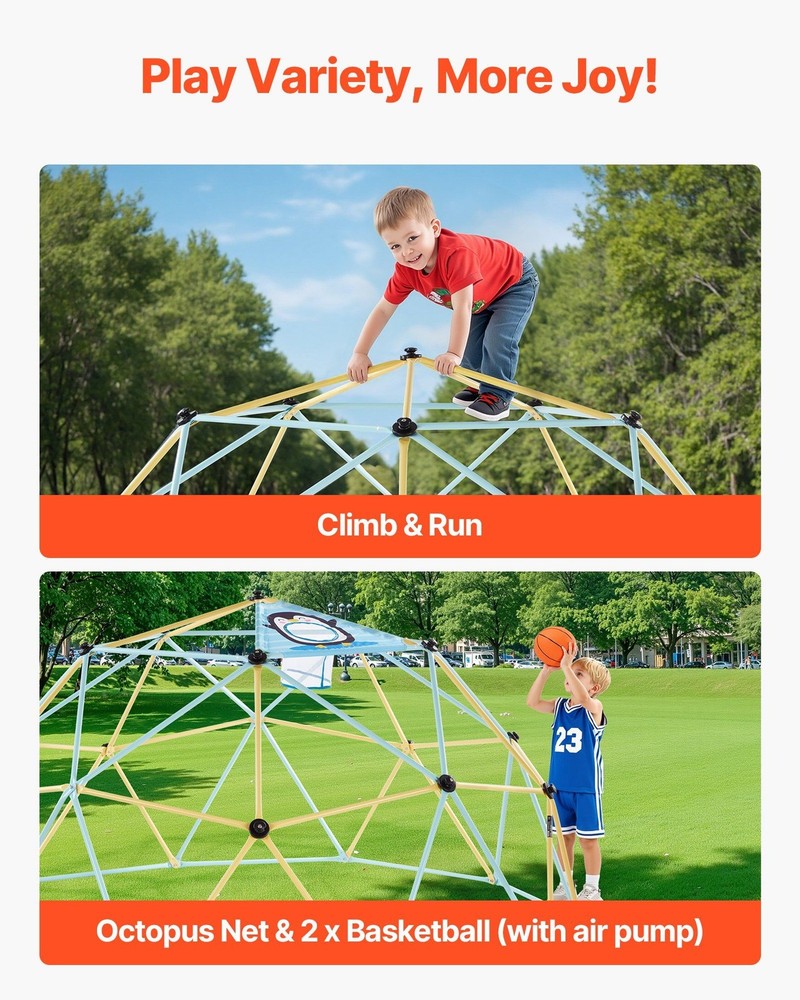 Strong Frame 10FT Dome Climber 1000lb Load Outdoor Kid Friendly