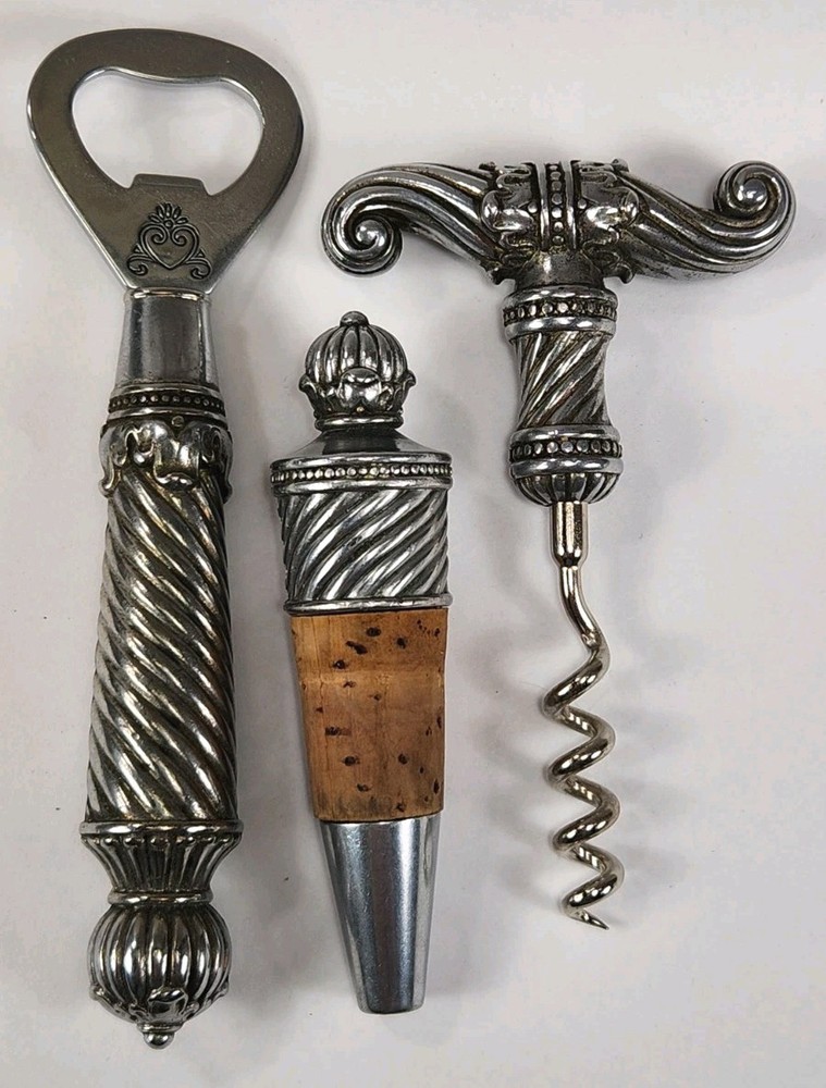 BRIGHTON CELEBRATION BAR SET: Corkscrew, Bottle Opener, Wine Stopper