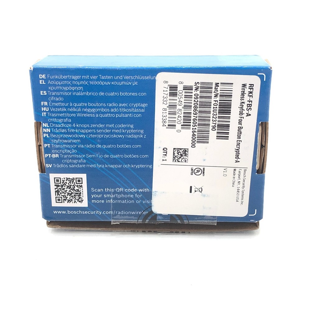 NEW Bosch RFKF-FBS-A Encrypted Wireless 4-Button Programable Keyfob Transmitter