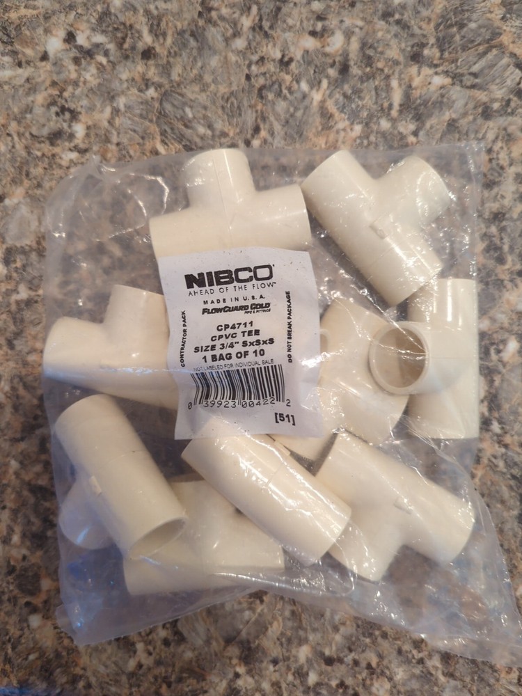 10 Pack Nibco Tee CPVC 3/4" CP4711