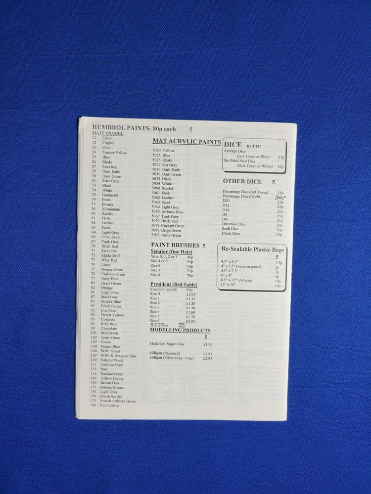 Tabletop Games Mail Order Catalogue January 1994