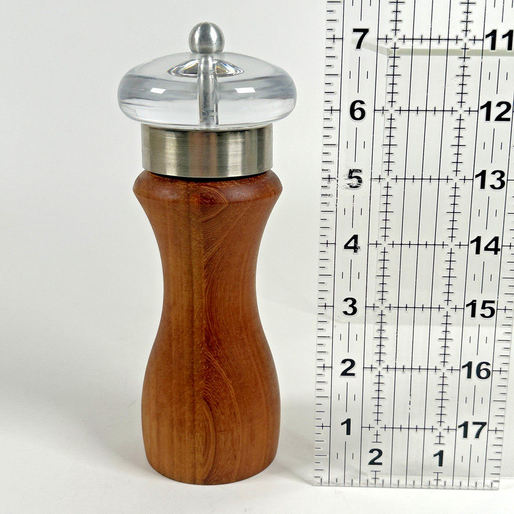 William Bounds Lucite/Wood 7" Pepper Mill Adjustable Grinder Course/Medium/Fine