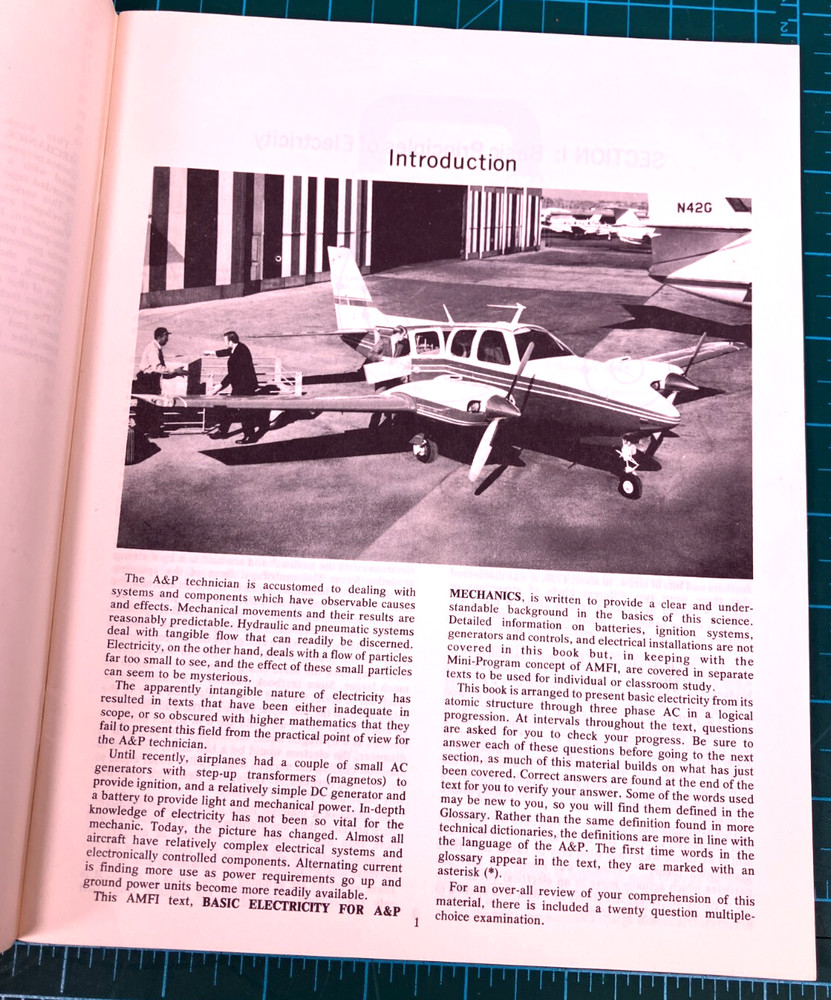 Aviation Technician Training Course Aircraft Basic Electric Manual 1974 English