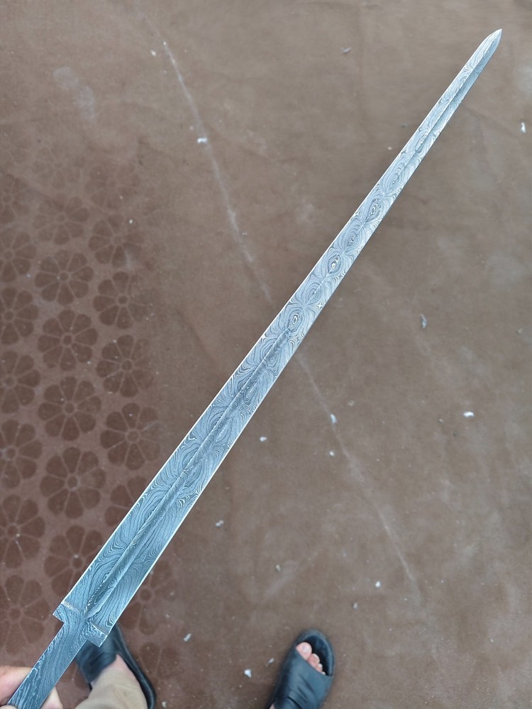 Damascus Blank Blade German Style Custom Handmade Sword Blank Blade 36''