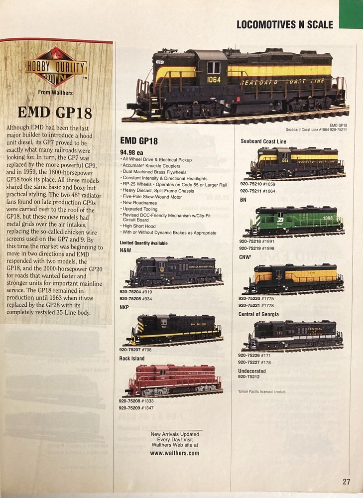 2009 Walthers N & Z Model Railroad Reference Book
