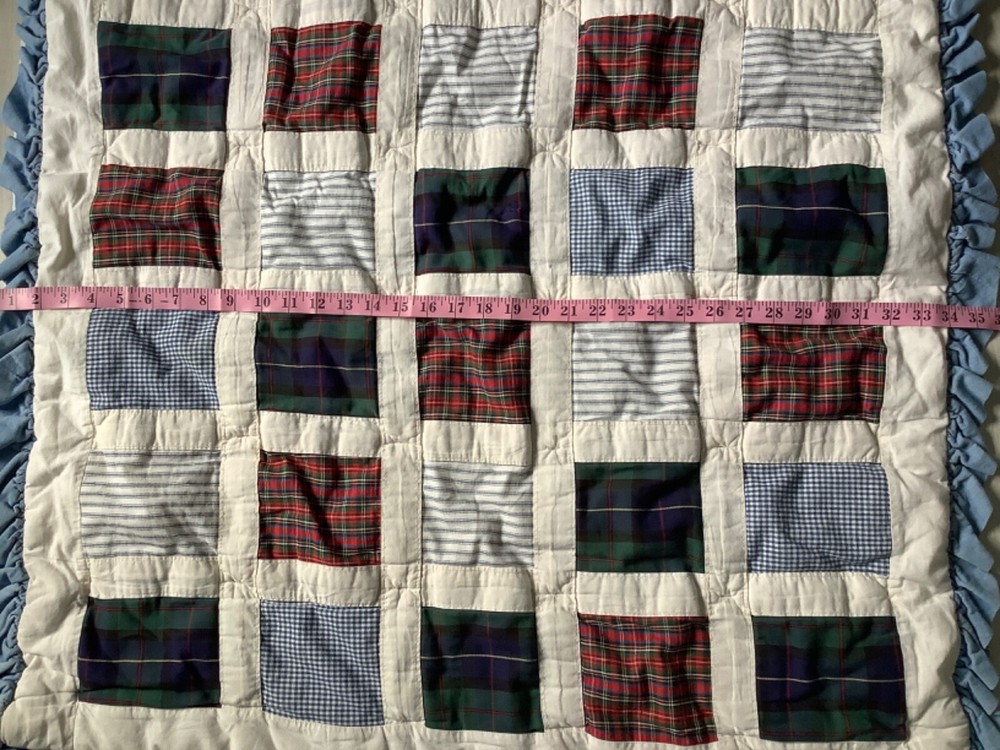 Nojo Crib Comforter Quilt Blue Stripes Ruffles