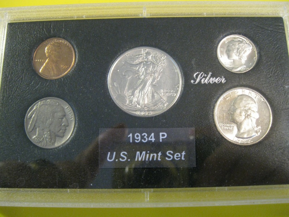 1934 P US Silver Mint Set Gem Brilliant Uncirculated!