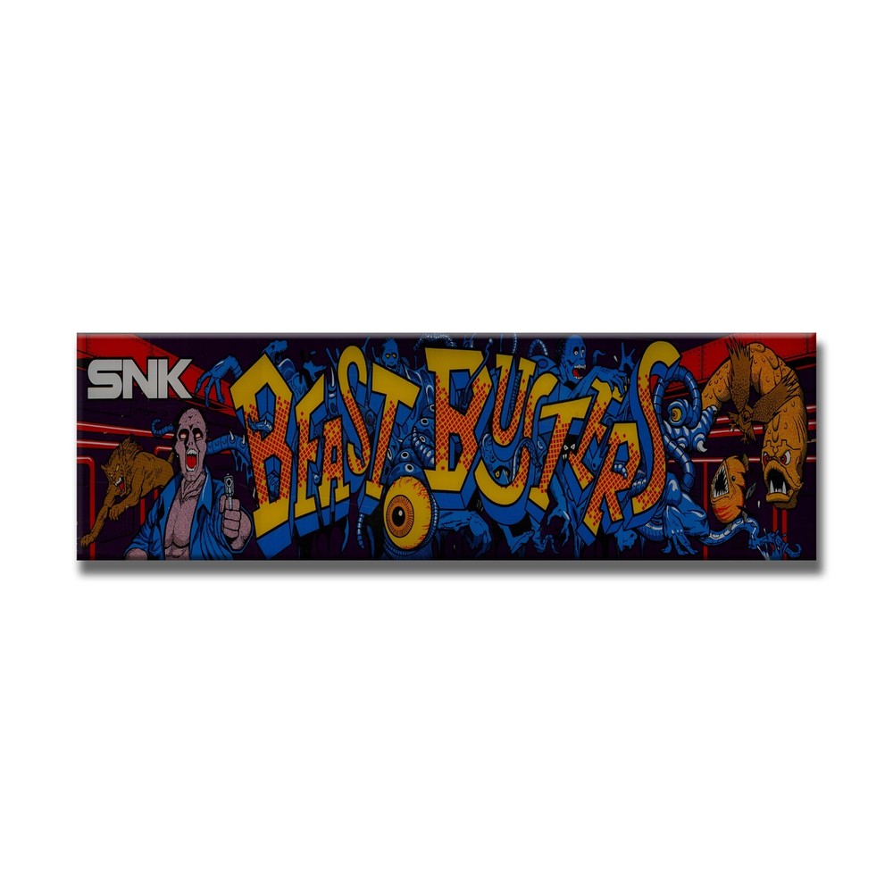 Beast Busters Premium Arcade Marquee Insert Reproduction Header Backlit Sign
