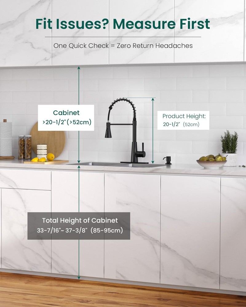 Pull Down Kitchen Faucet Touchless Black, Motion Sensor Activated Automatic K...