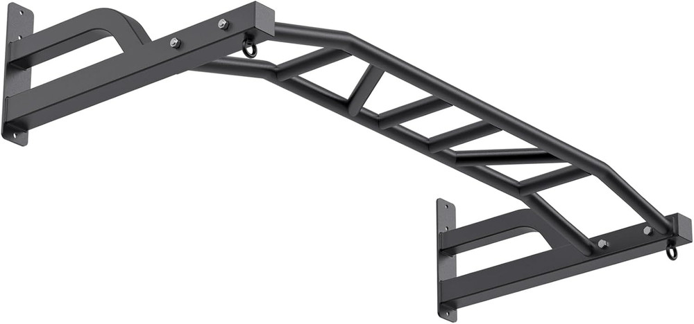 SELEWARE 48'' Heavy Duty Pull up Bar Wall Mount Multi-Function Chin up Bar with