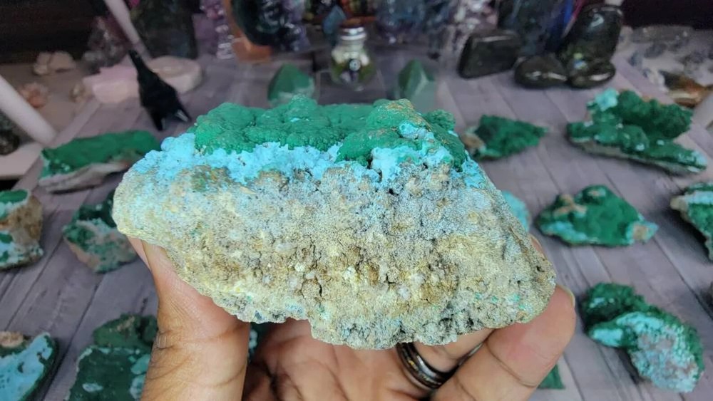 Rare Raw Malachite & Chrysocolla Specimen from Kolwezi, Congo