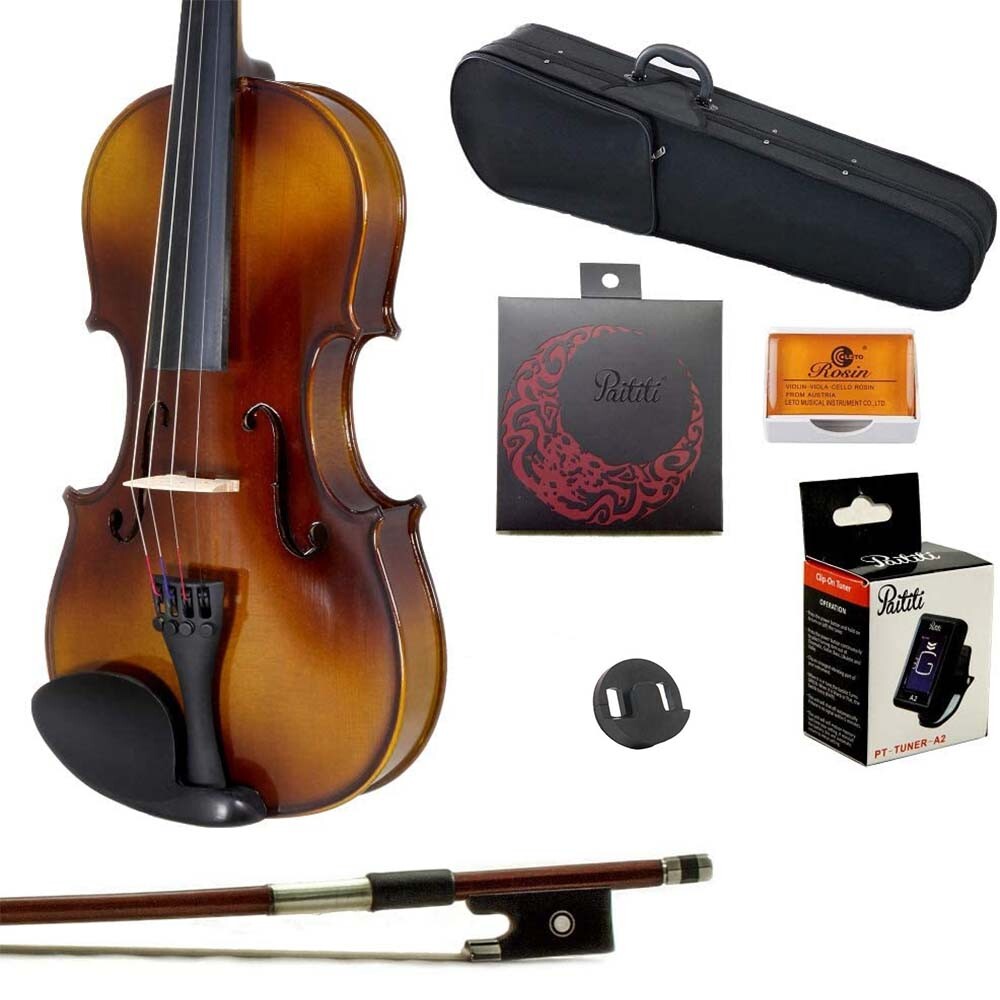 **LIMITED TIME** 1/10 Solid Wood Student Violin w Case Bow Rosin String Tuner