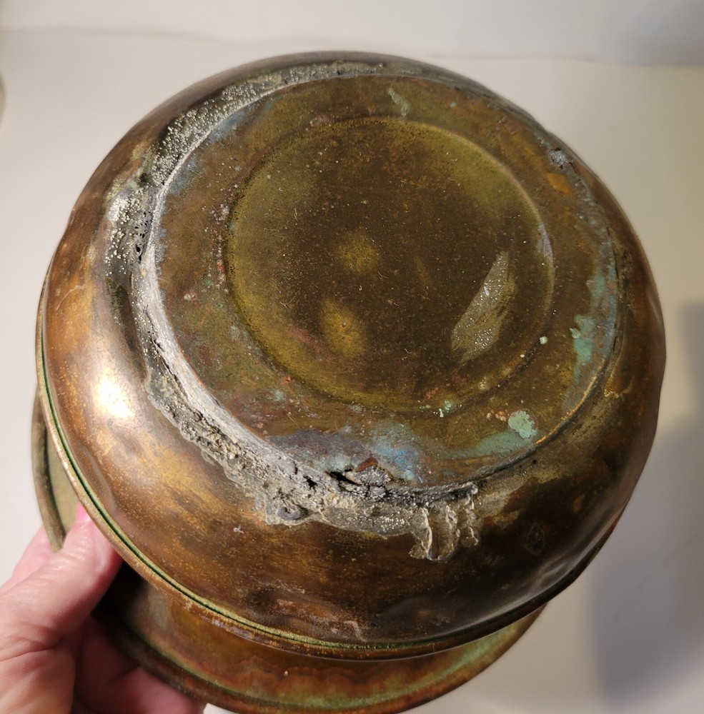 Vintage Brass Spittoon Planter Pot Vase
