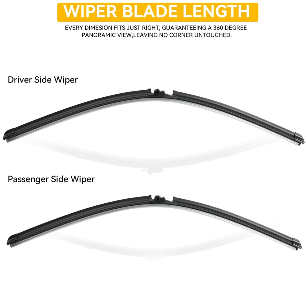 2Pcs Front Windshield Flat Wiper Blades For Porsche Cayenne 2003 - 2006 26" 26"