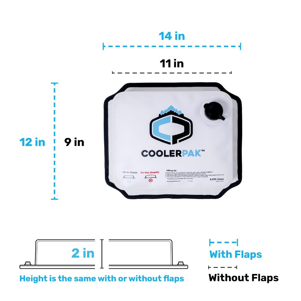 CoolerPak 7lb Refillable Reusable Drainable Ice Pack - Hook & Loop Fastener